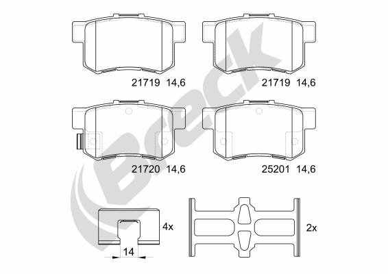 Set placute frana,frana disc 21720 00 704 00 BRECK